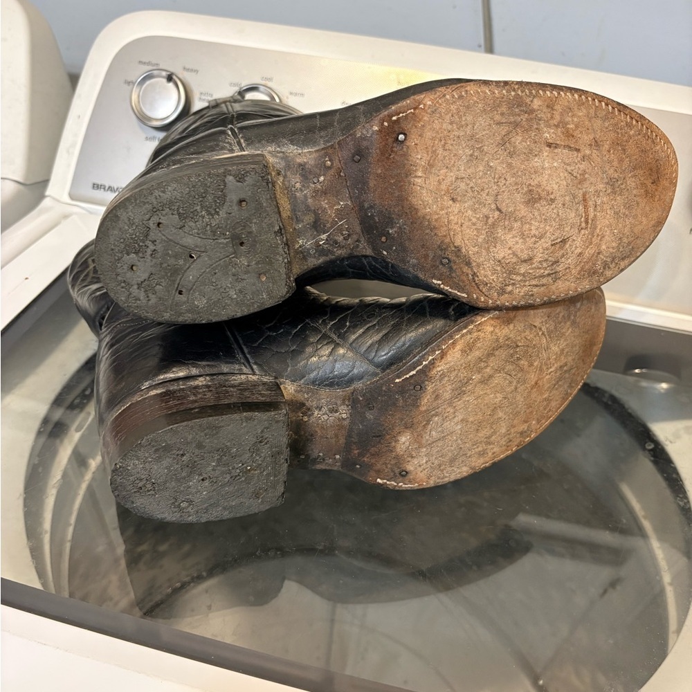 Tony Lama Black Bullhide 2205 Western Boots - Picture 11 of 14